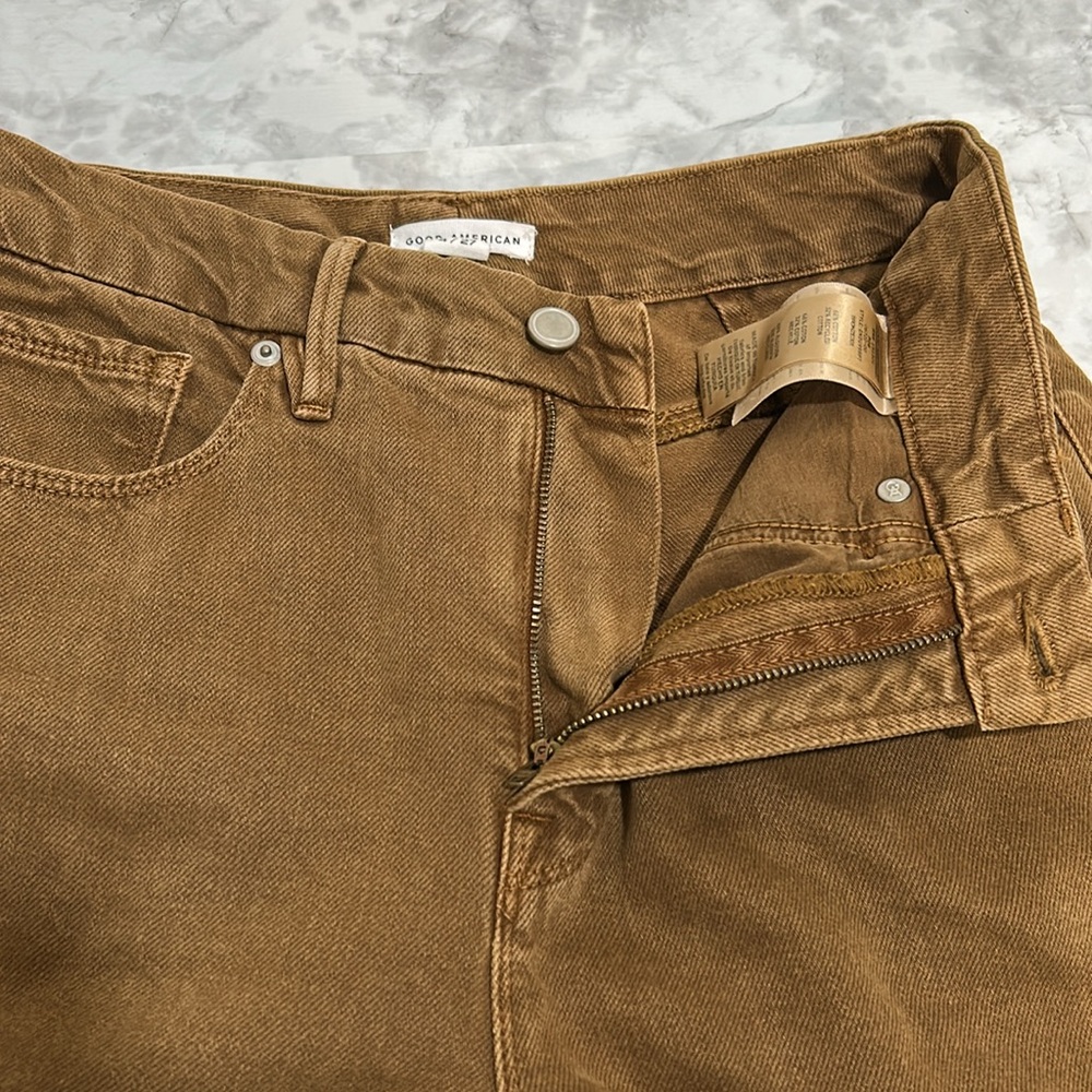 GOOD AMERICAN WOMEN STRAIGHT PANT HIGH RISE BROWN Sz 4/27 - Picture 5 of 10